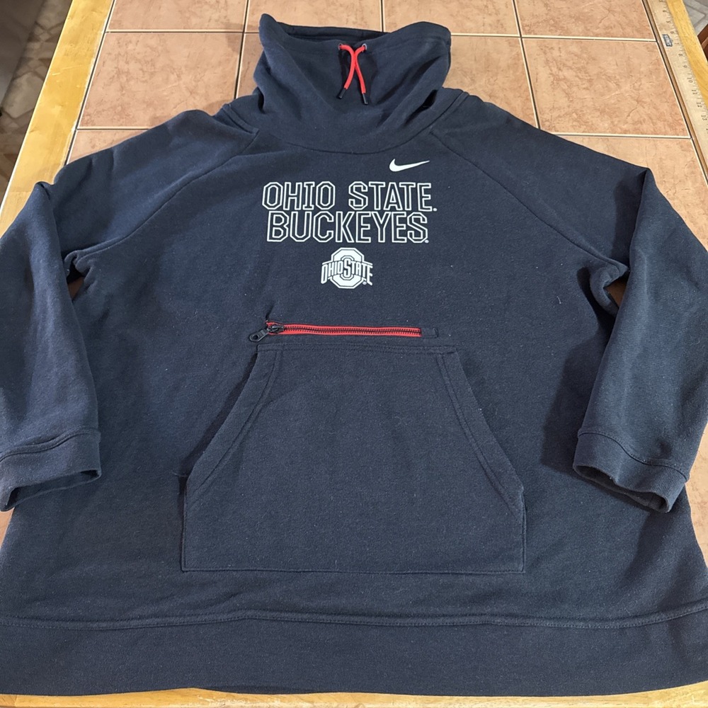 Vintage Nike Ohio State Buckeyes Shirt Mens Sz XL Long Sleeve Mock‎ Neck Sweater